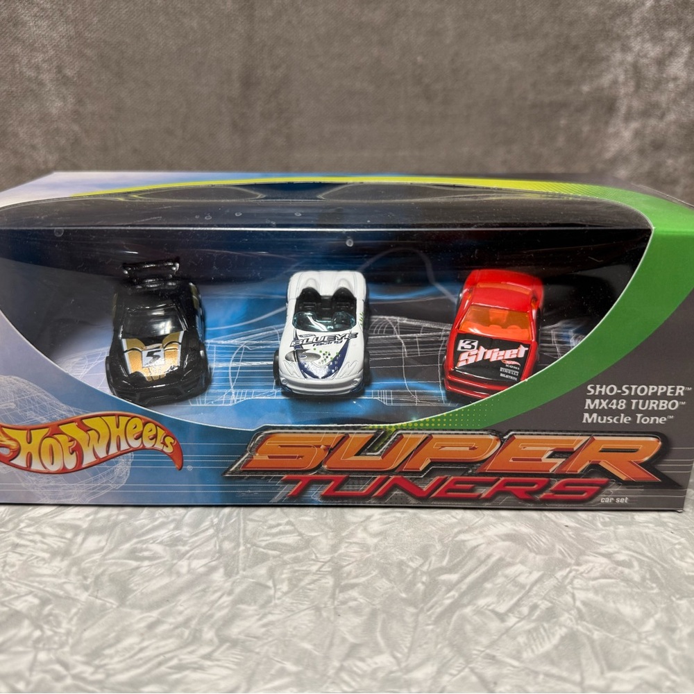 Hot Wheels Super Tuners Toy Car Set - Black, White, and Red